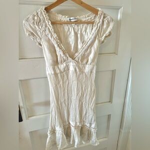 Vintage White Cottagecore Babydoll Mini Dress